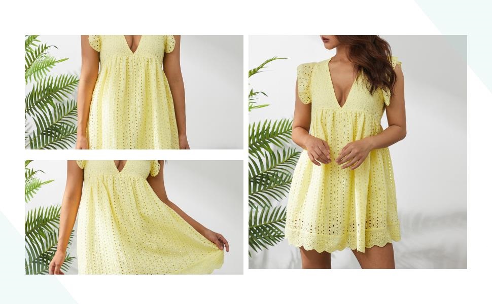 California Summer Casual Romper Dress with Lined Shorts 